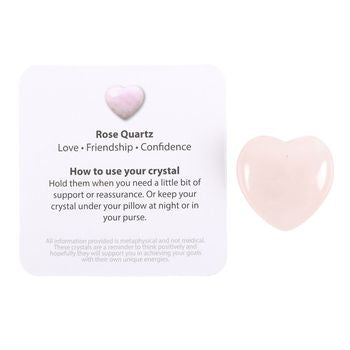 Rose Quartz Crystal Heart In Bag