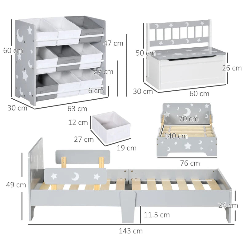 3PCs Kids Furniture Bedroom Set