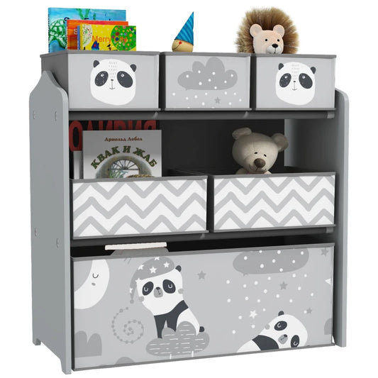 Kids Grey Panda Storage Unit