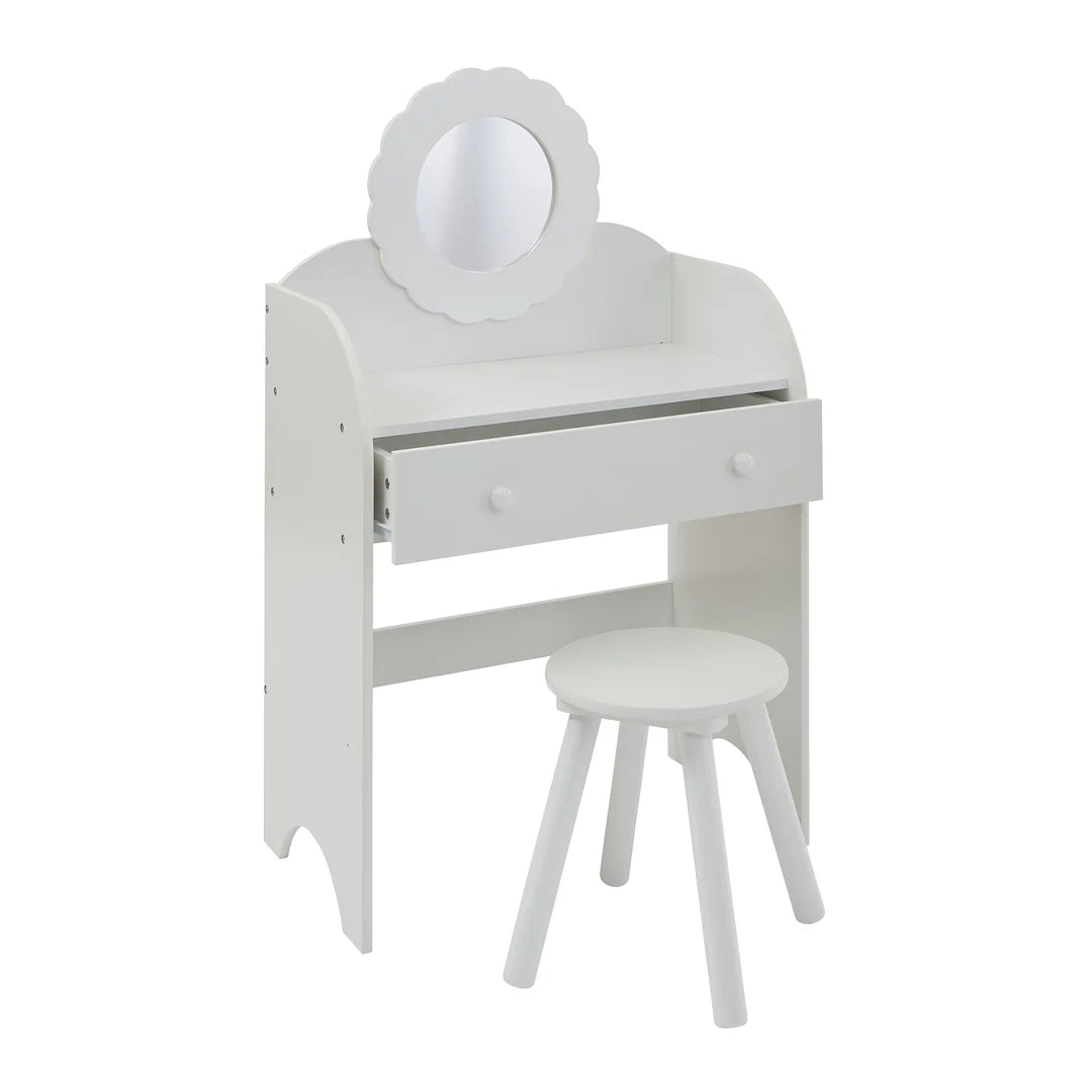 White Dressing Table and Stool Set