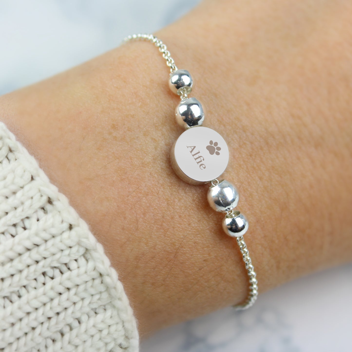 Personalised Pet Memorial Bracelet and Sentiment Card