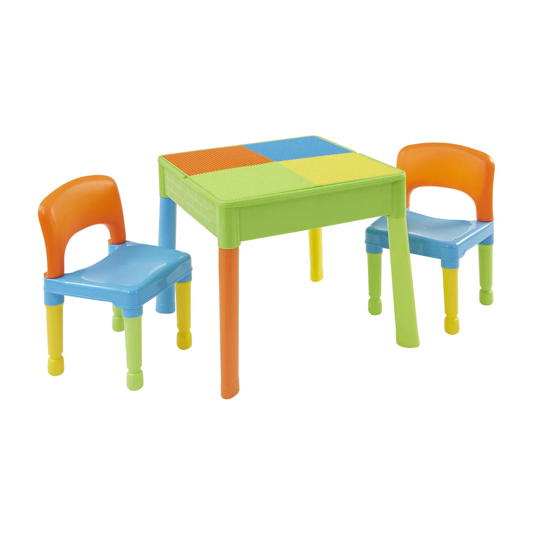 Kids 5-in-1 Activity Table and Two Chairs Set