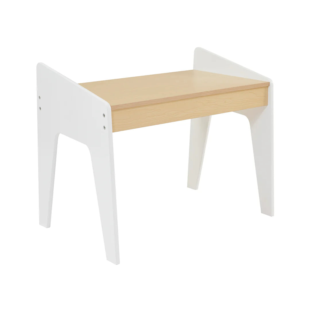 Kids White and Pine Play Table and Chair Set