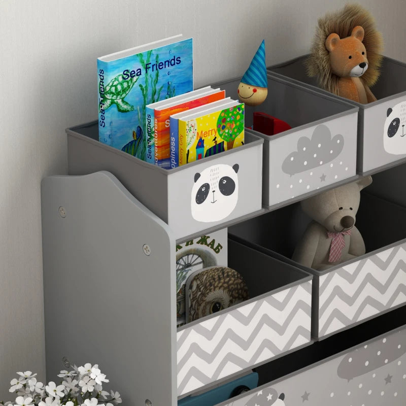 Kids Grey Panda Storage Unit