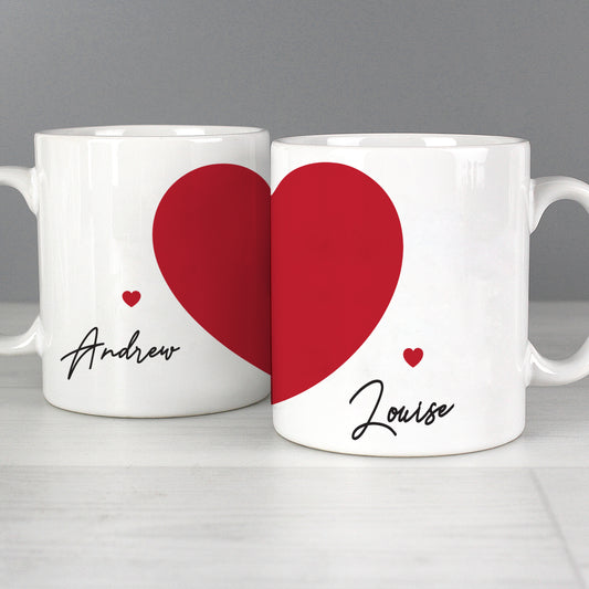 Personalised Two Hearts Mug Set image 0