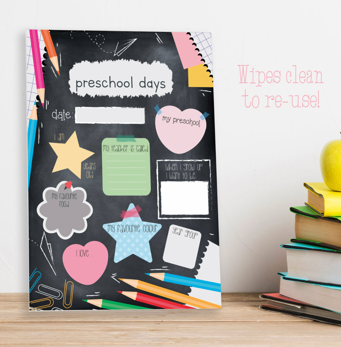 Printed New School Year Photo Prop