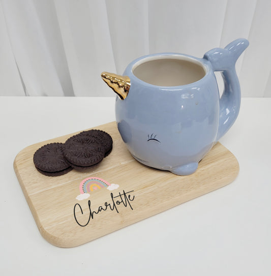 Printed Wooden Tea and Biscuits Tray – Rainbow