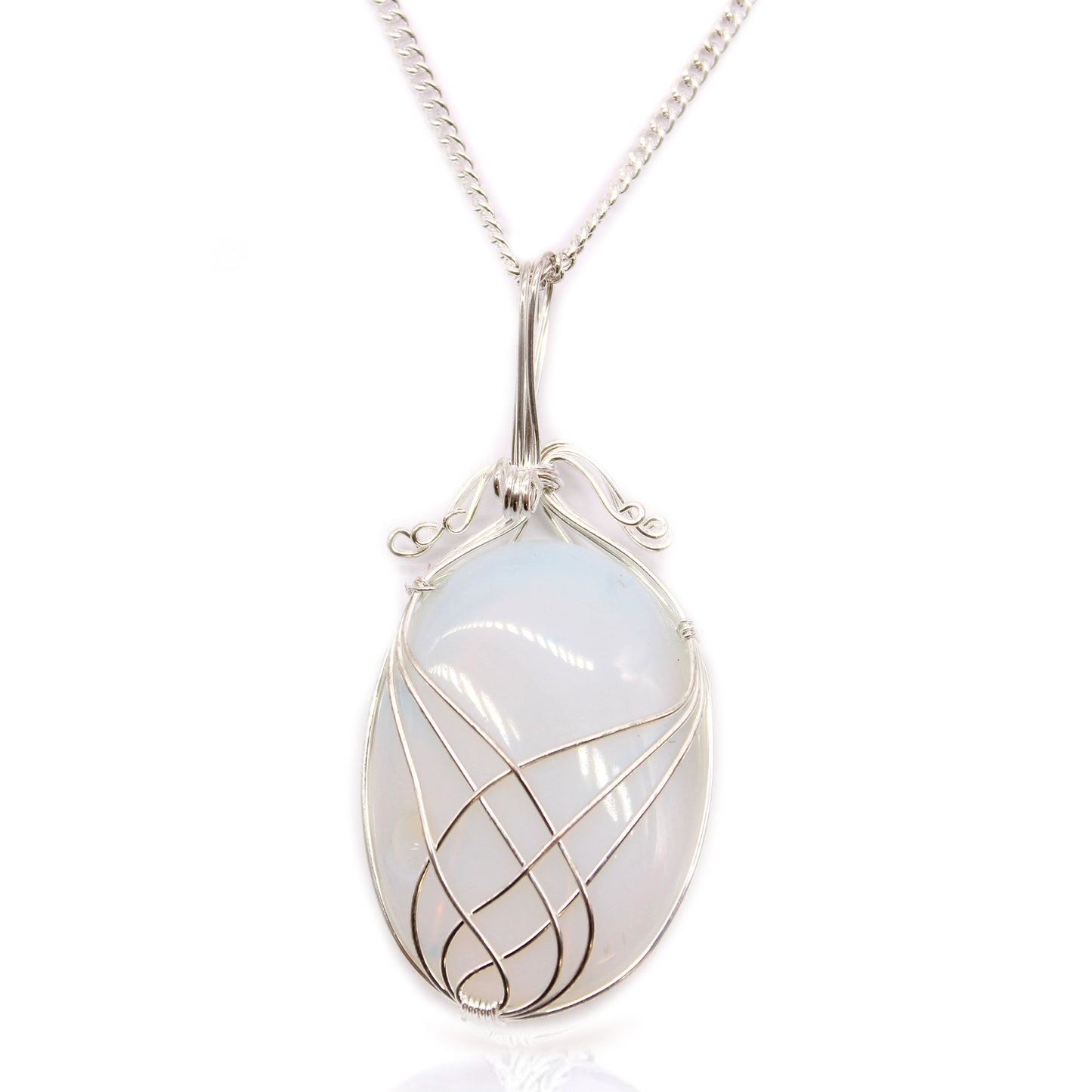 Swirl Wrapped Gemstone Necklace - Opalite image 0