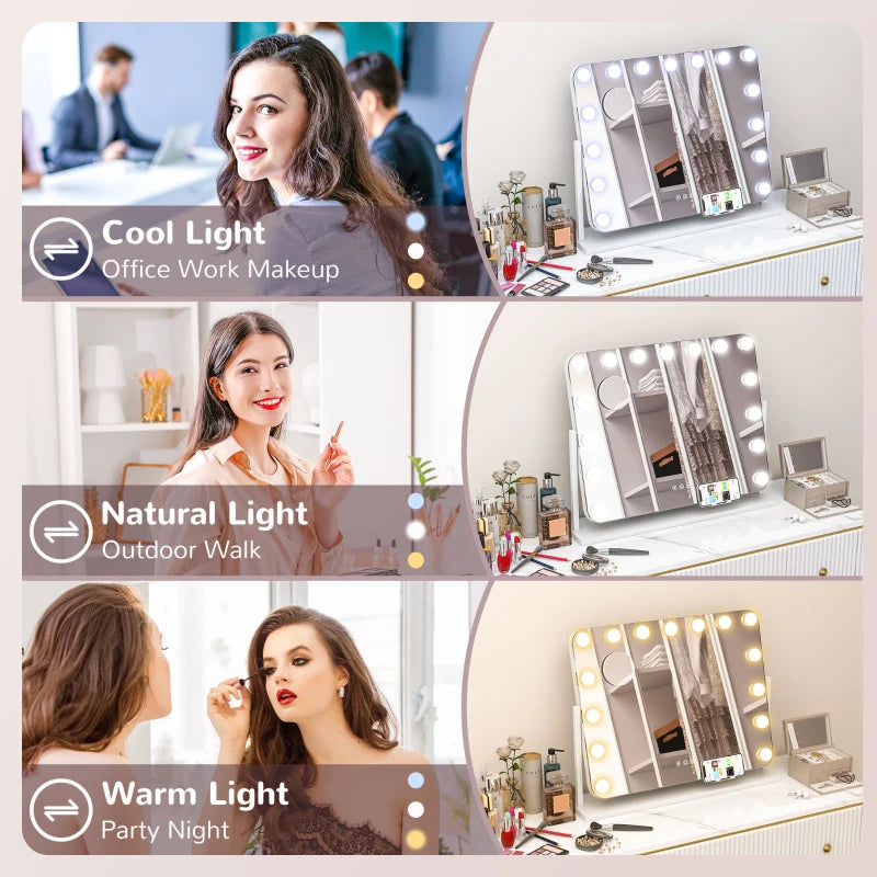 14 LED bulb Tabletop Makeup Mirror