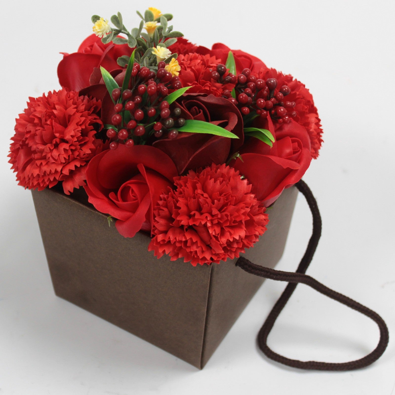 Soap Flower Bouquet - Red Rose & Carnation image 1