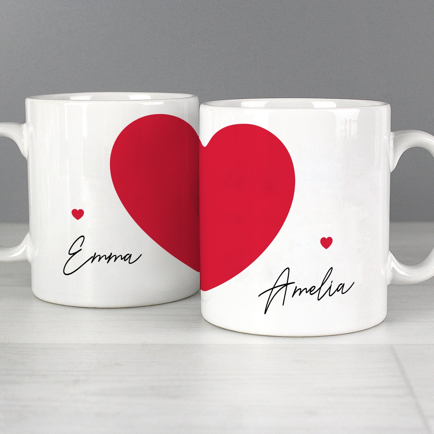 Personalised Two Hearts Mug Set image 1