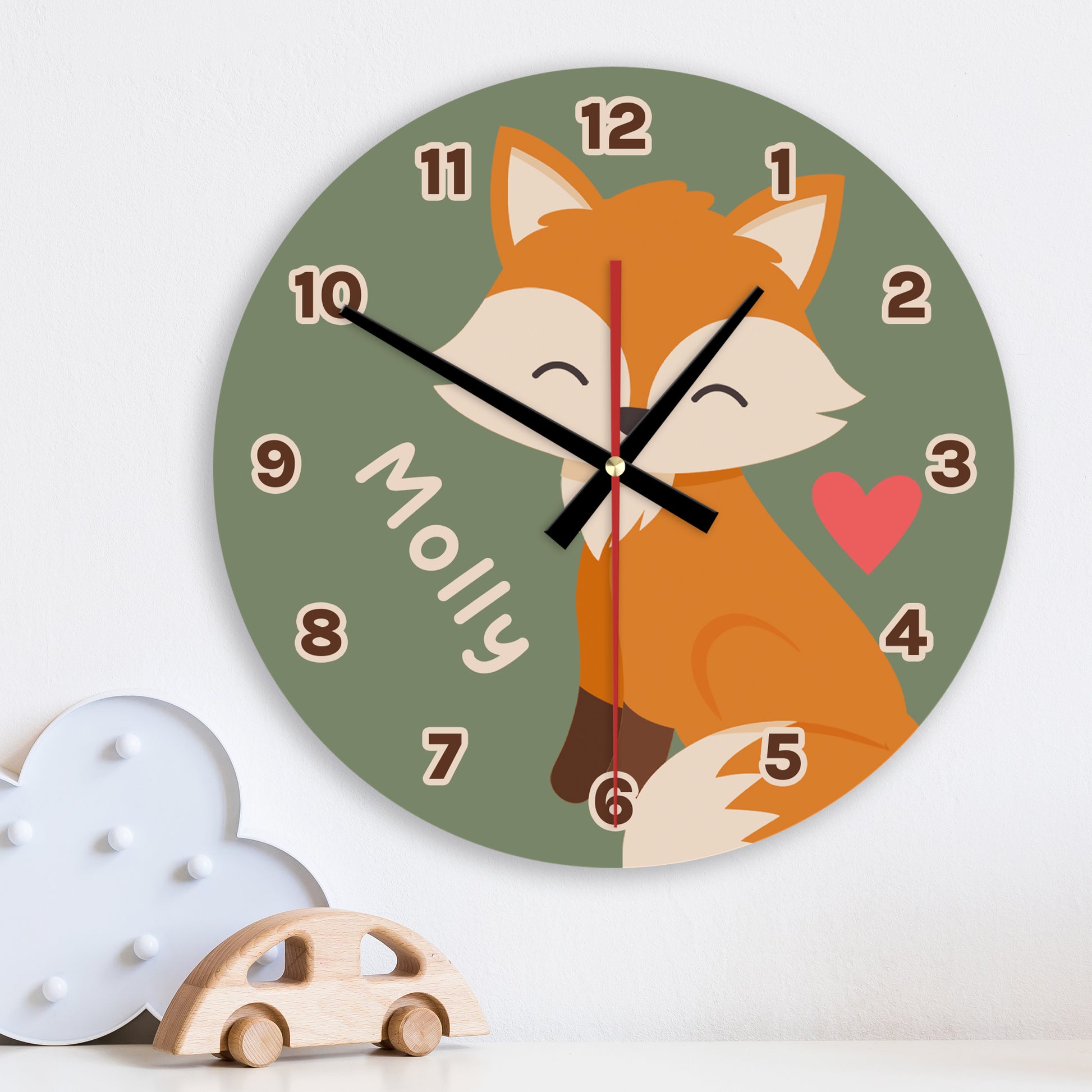 Woodland Fox Wooden Wall Clock image 2