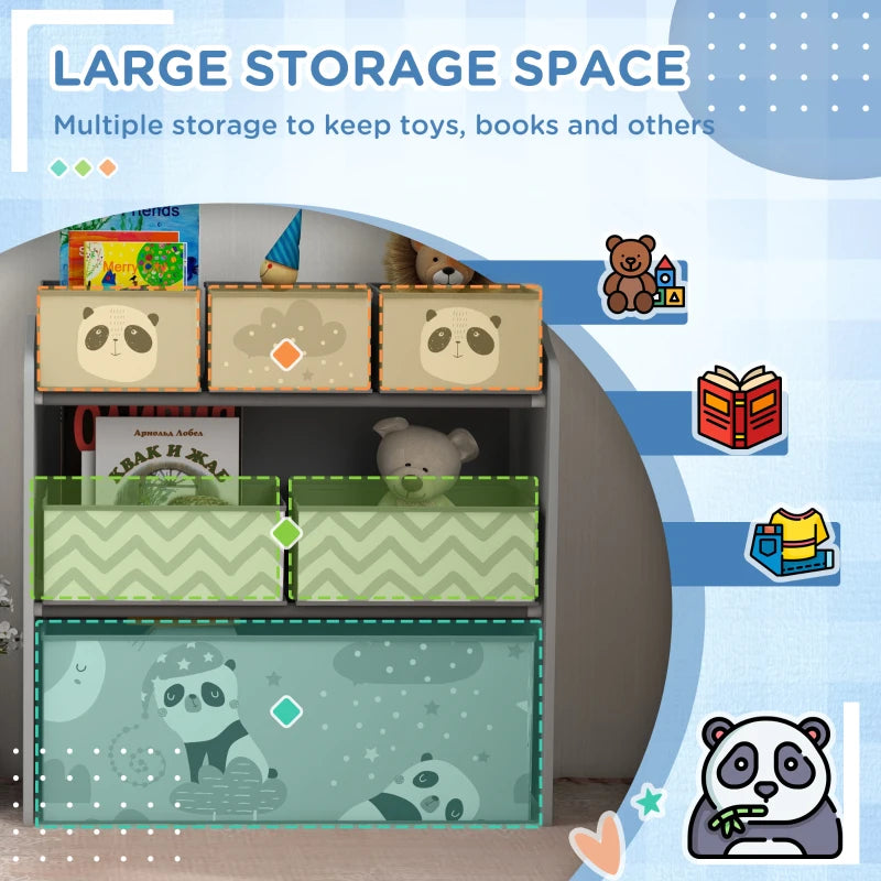 Kids Grey Panda Storage Unit