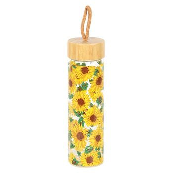 Sunflower glass water bottle