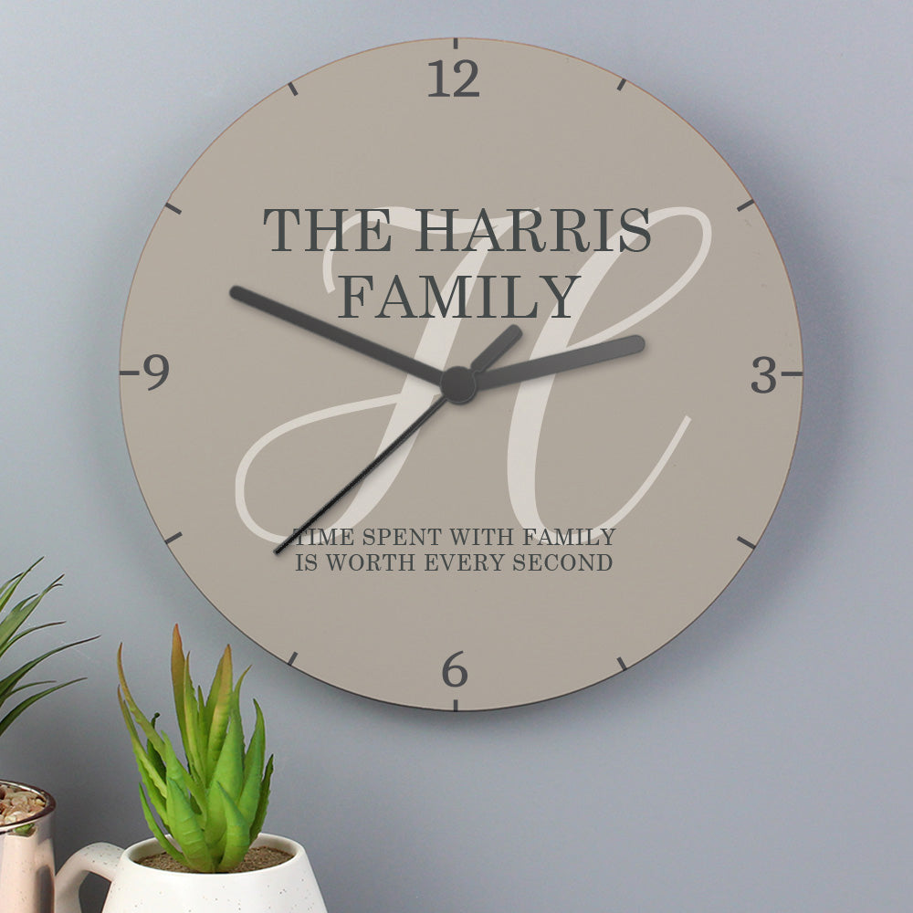 Personalised Family Wooden Clock image 0