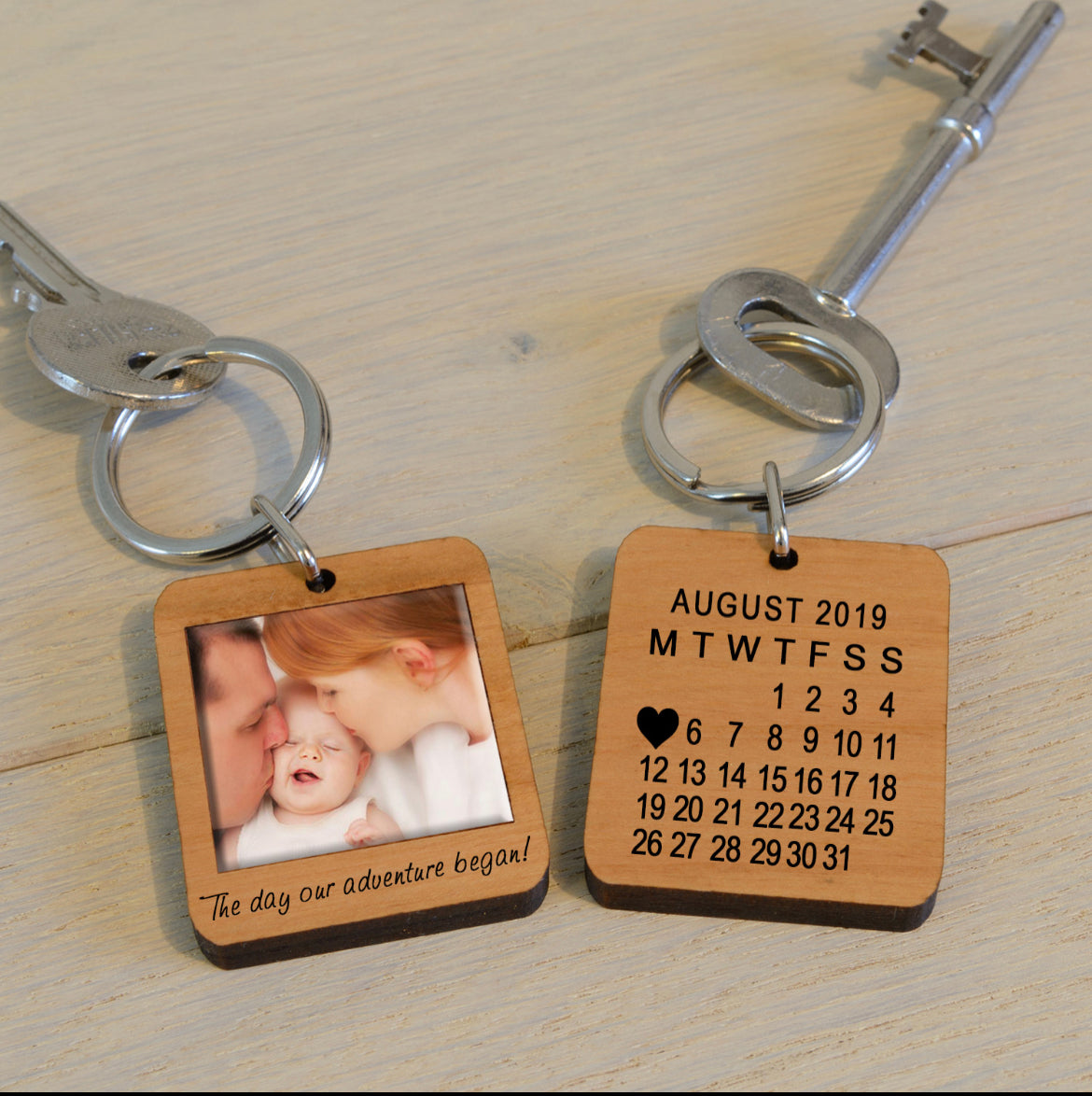 The Day Our Adventure Began Photo Upload Key Ring image 0