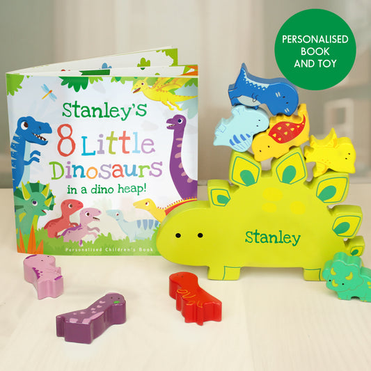 Personalised Dinosaur Book & Stacking Toy