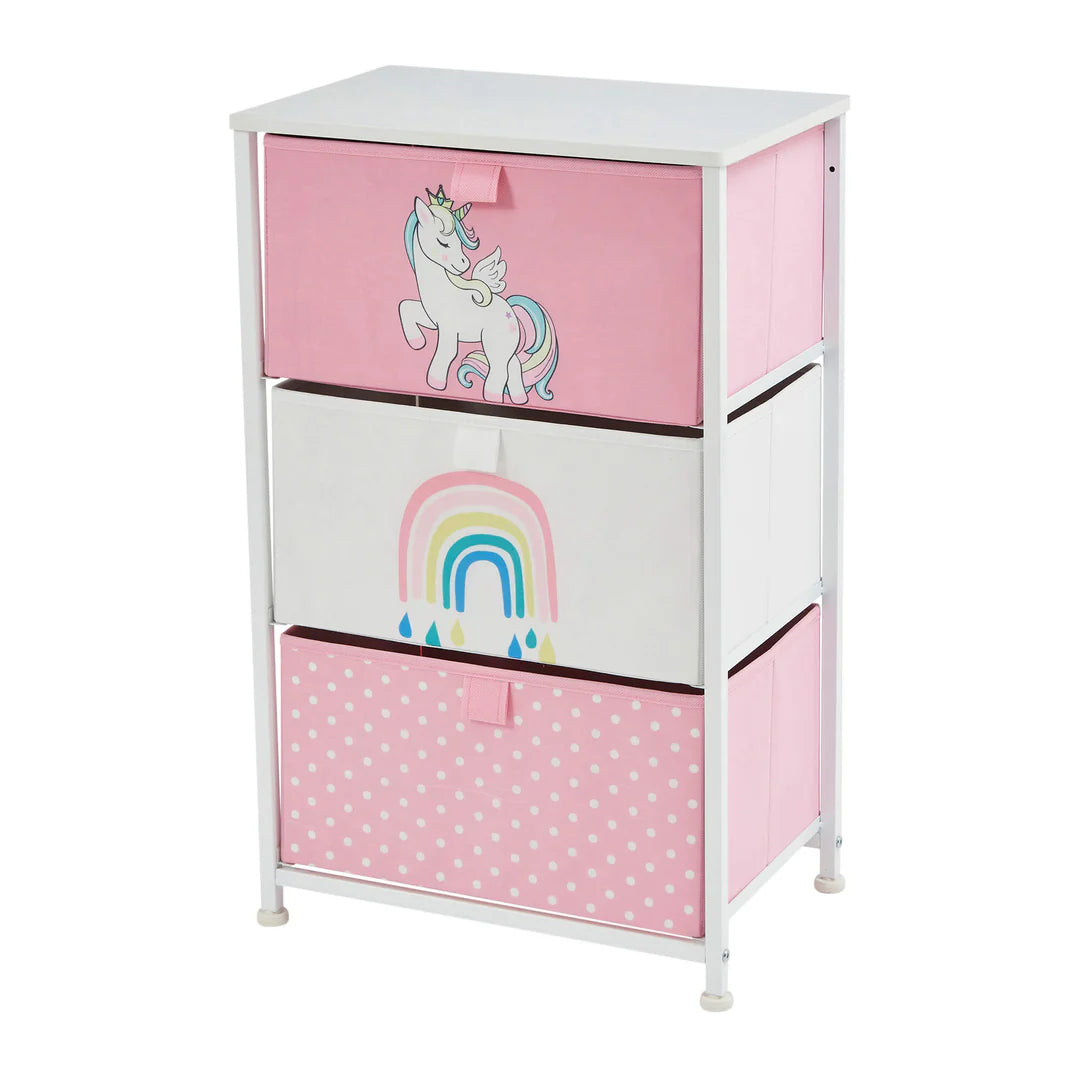 Unicorn 3 Drawer Kids Storage Chest image 1