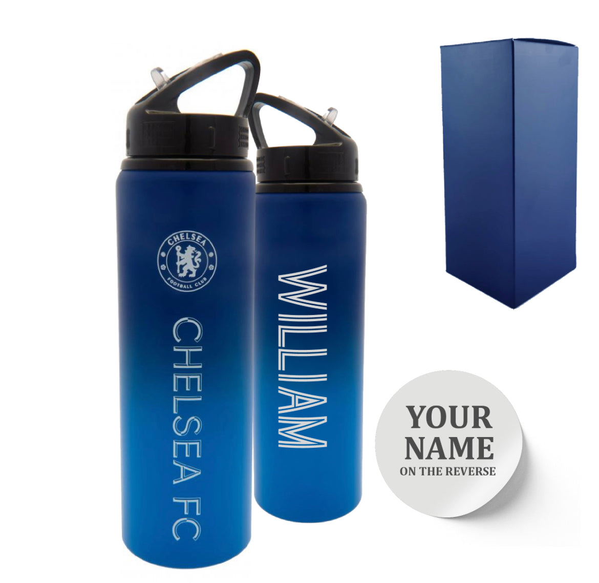 Official Printed Metal Chelsea Bottle With Name Gift Boxed image 0