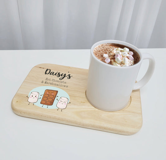 Printed Wooden Hot Chocolate and Marshmallows Board