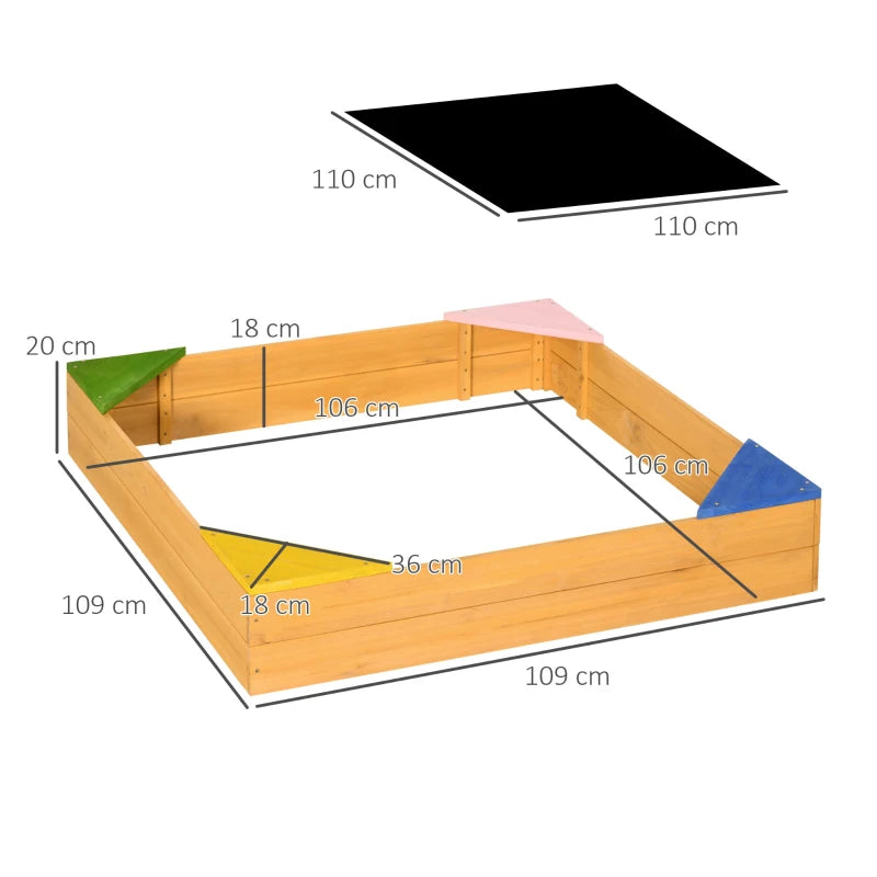 Kids Wooden Sand Pit with Four Seats