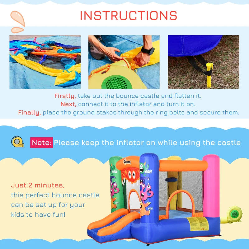 Bouncy Castle Inflatable Basket Trampoline Slide Monster Design