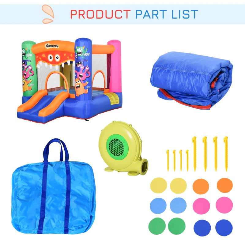 Bouncy Castle Inflatable Basket Trampoline Slide Monster Design