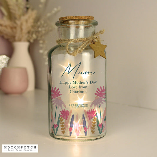 Personalised Hotchpotch Wild Flower LED Glass Jar