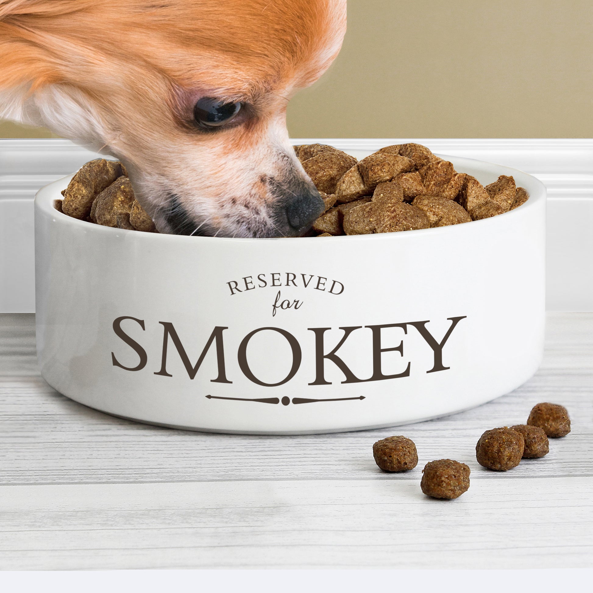 Personalised Reserved For 14cm Medium White Pet Bowl image 1