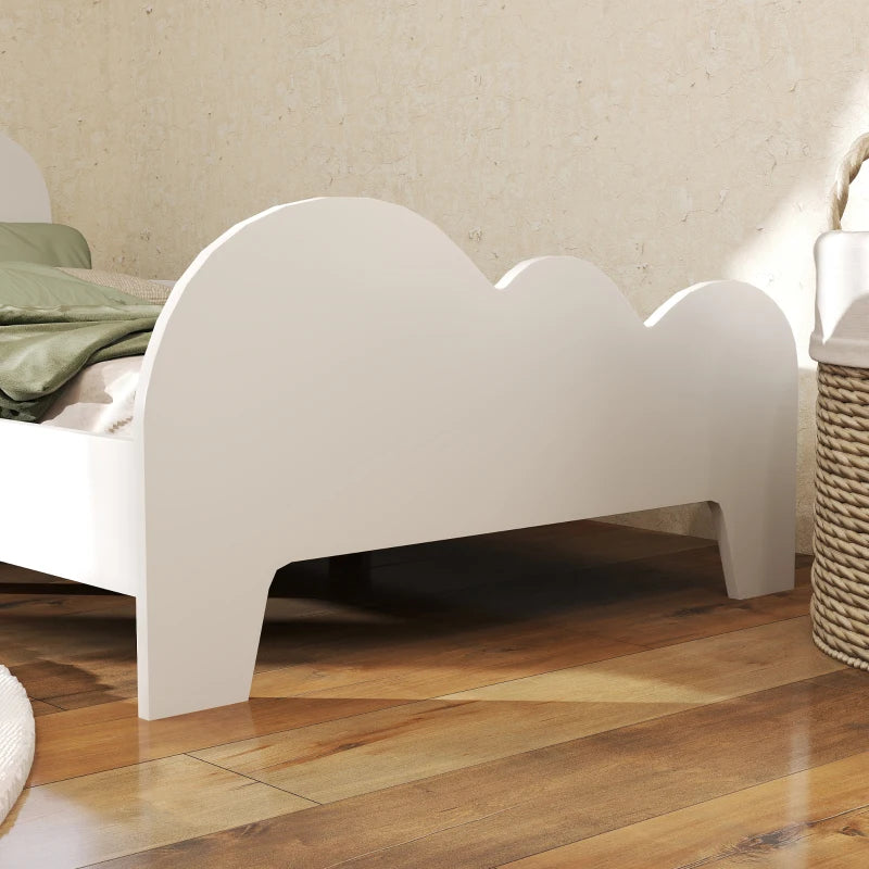 Cloud-Themed Toddler Bed Frame with Safety Rails