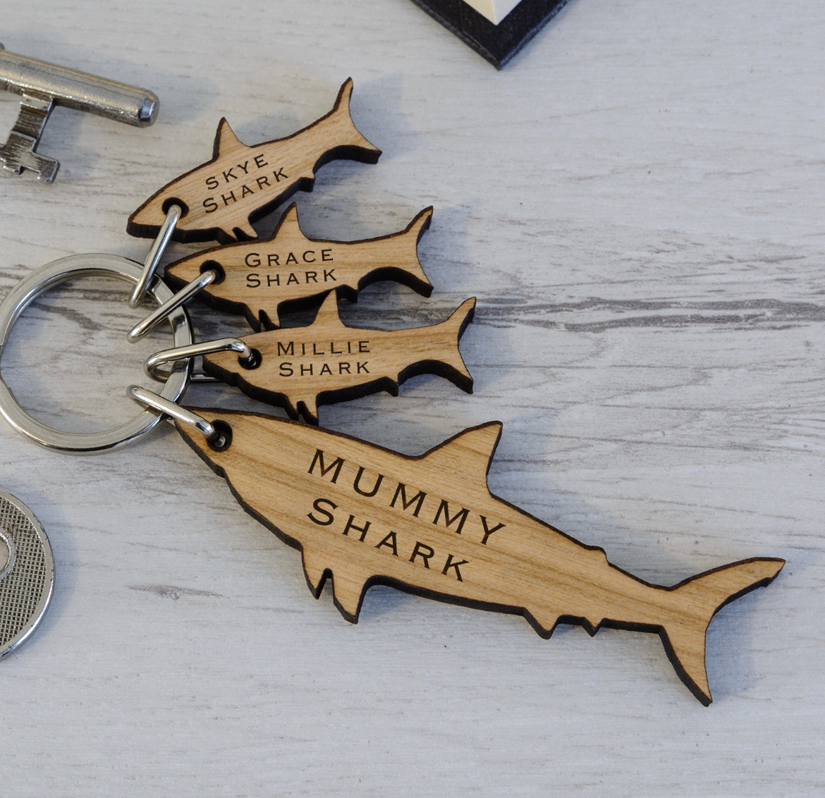 Shark and Baby Shark Key Ring image 1