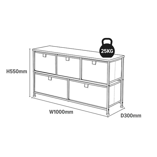 Space 5 Drawer Storage Chest