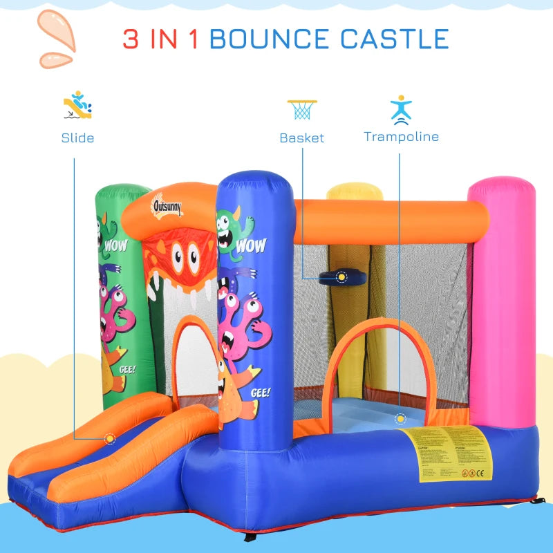 Bouncy Castle Inflatable Basket Trampoline Slide Monster Design