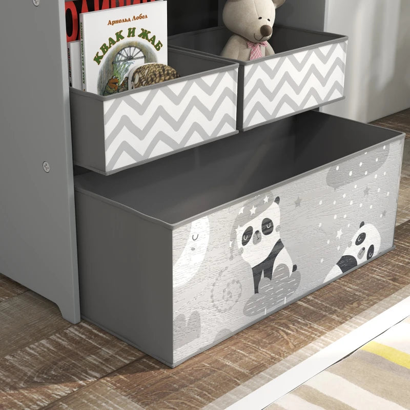 Kids Grey Panda Storage Unit