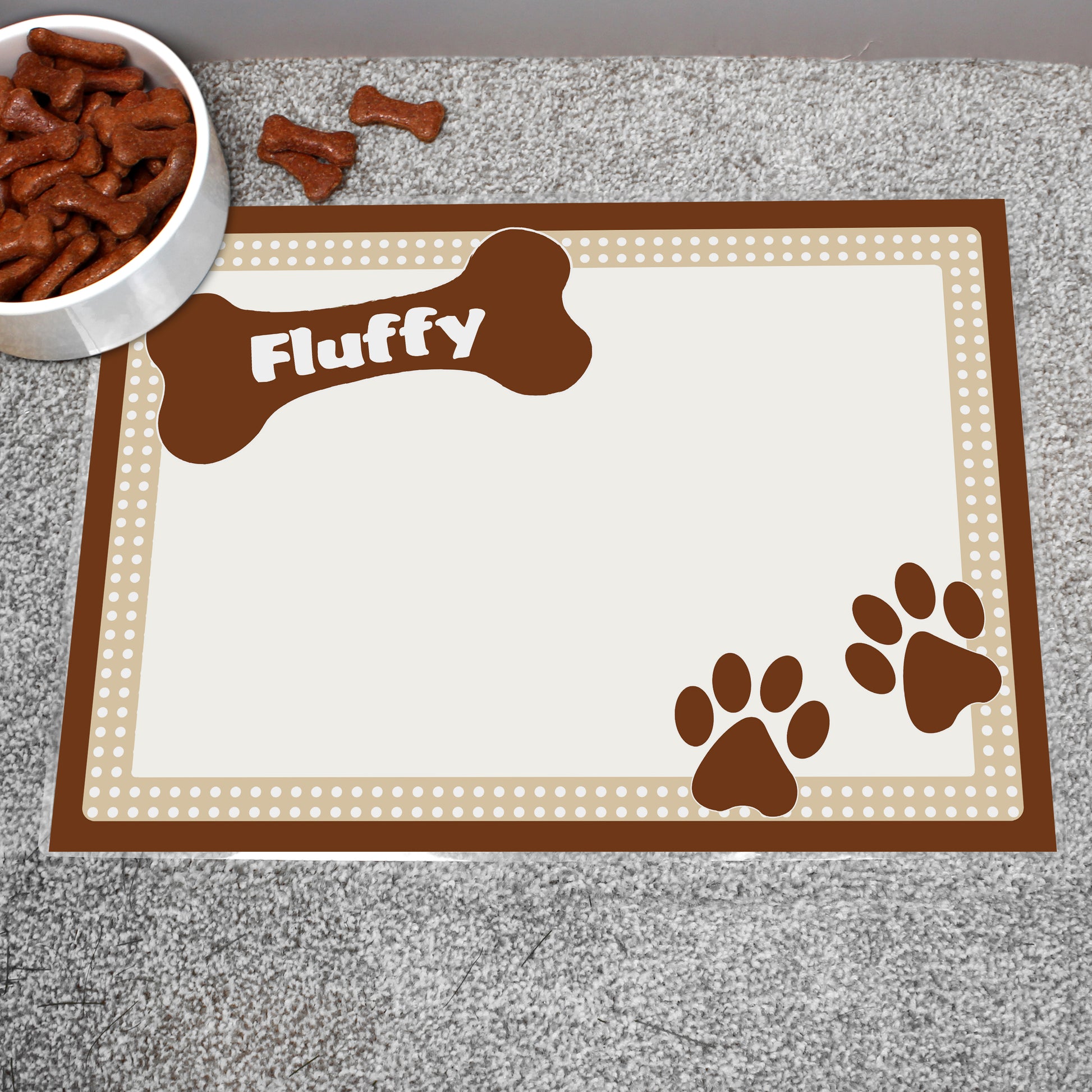 Personalised Brown Dotty Dog Placemat image 0