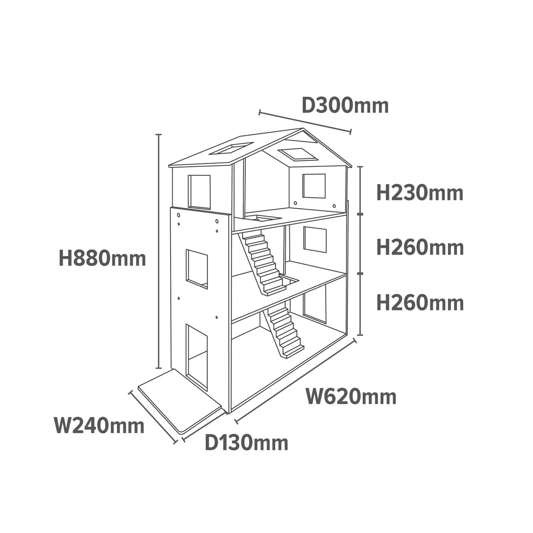 Contemporary Dolls House with 18 Handcrafted Wood Furniture Accessories image 3