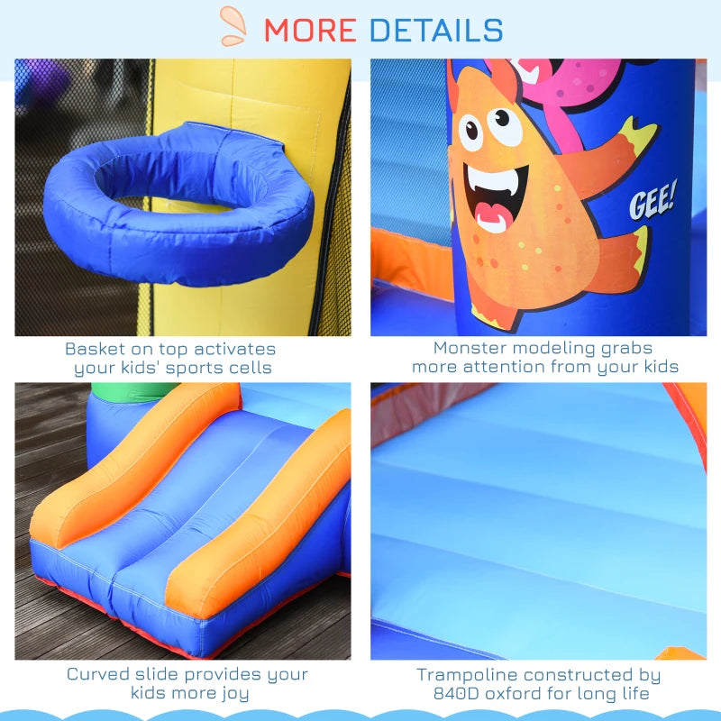 Bouncy Castle Inflatable Basket Trampoline Slide Monster Design