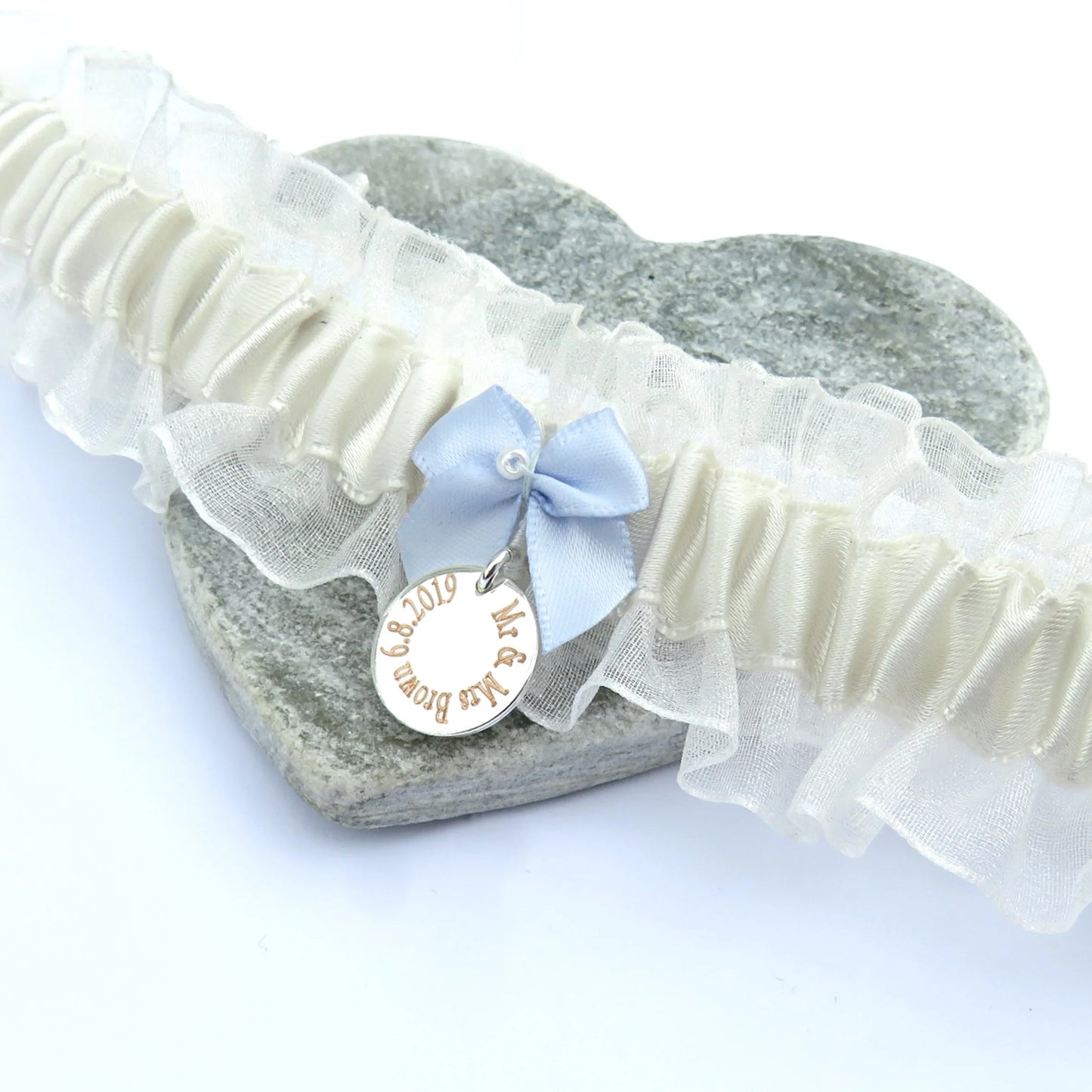 Personalised Something Blue Wedding Garter