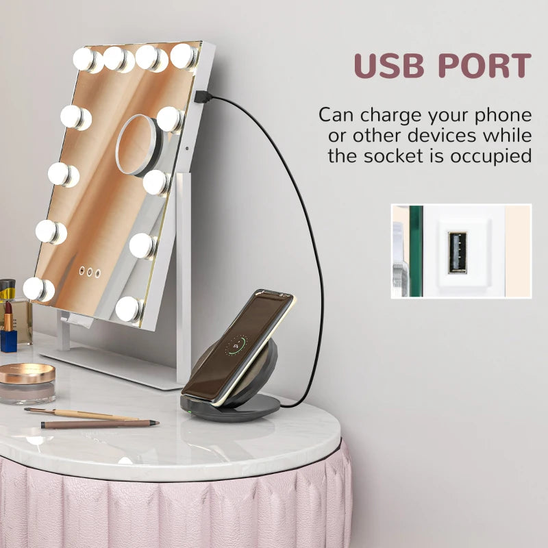 12 LED bulb Tabletop Makeup Mirror