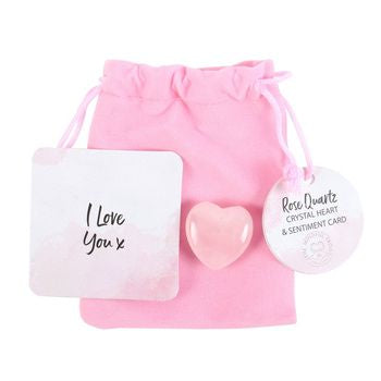 Rose Quartz Crystal Heart In Bag