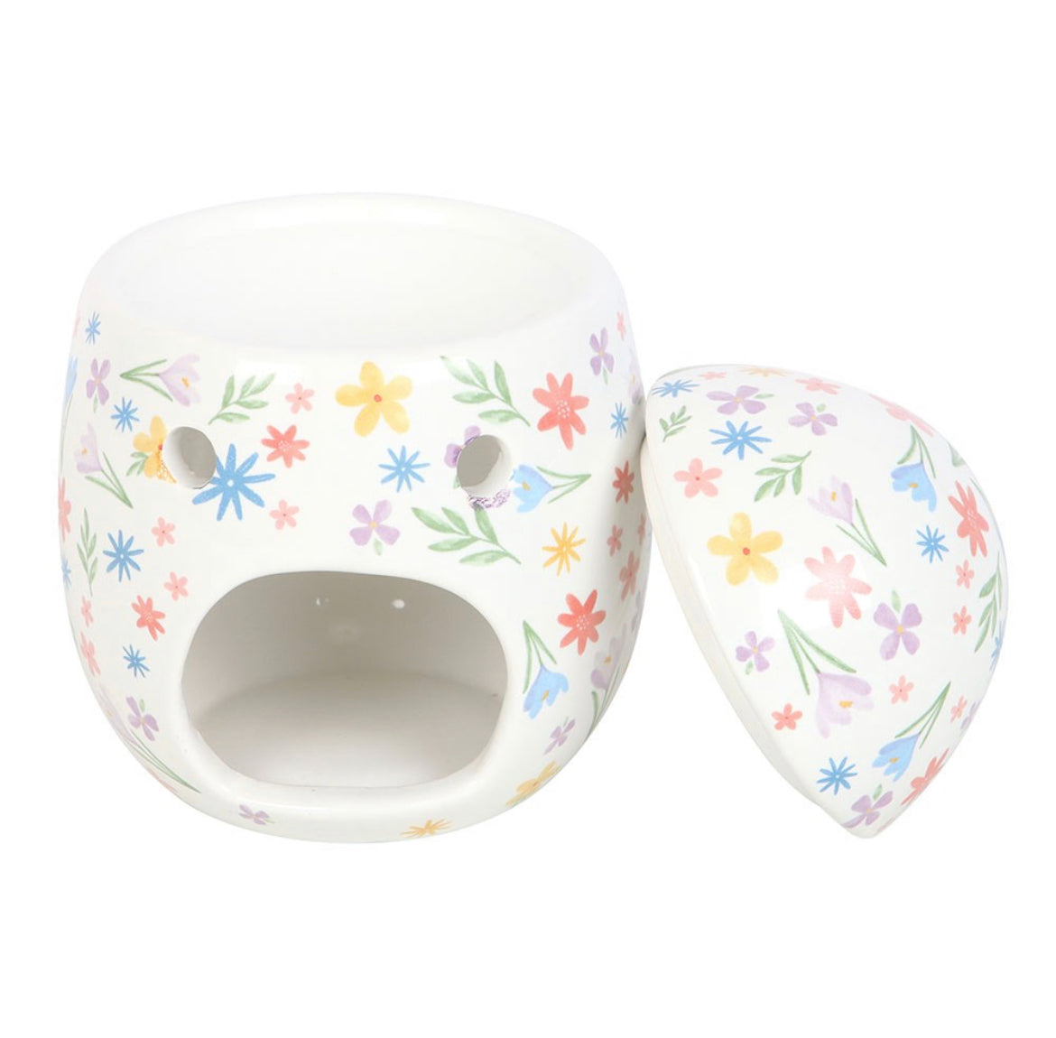 SPRING FLORAL PRINT EGG OIL BURNER AND WAX WARMER