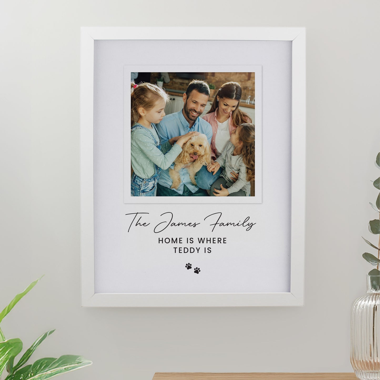 Personalised Pet Photo Upload White Framed Print