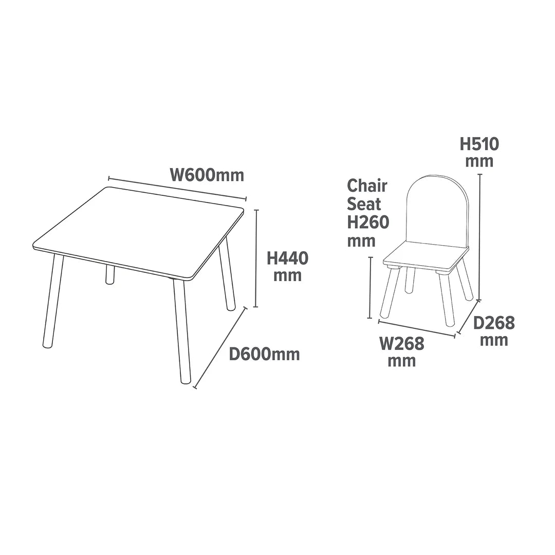 Kids Unicorn Table and Two Chairs Set