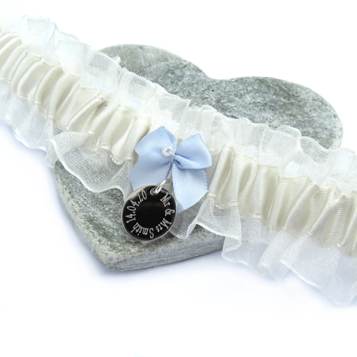 Personalised Something Blue Wedding Garter