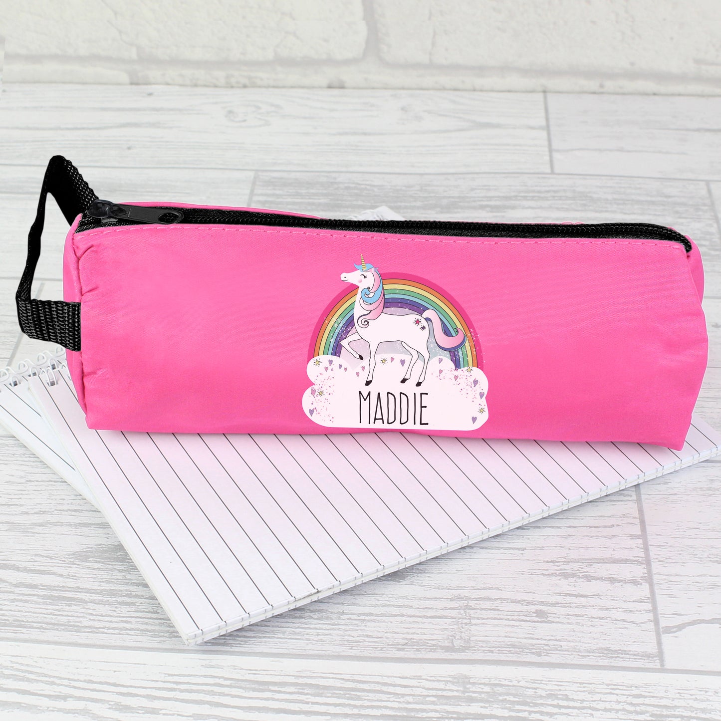 Personalised Unicorn Pink Pencil Case image 0