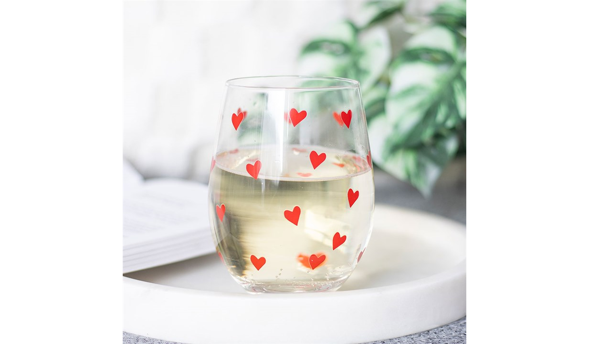 Heart Print Stemless Glass image 0