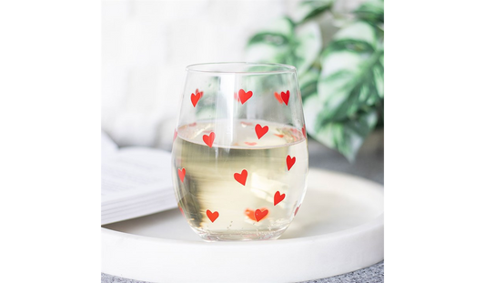 Heart Print Stemless Glass image 0