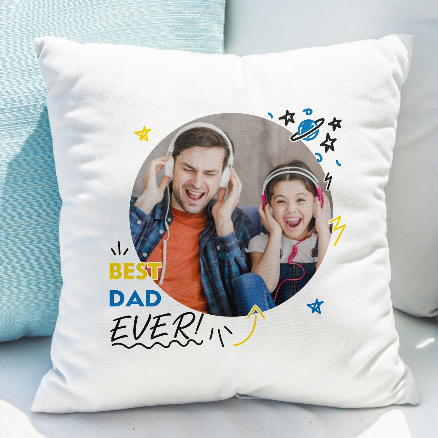 Personalised Best Ever Photo Cushion image 0