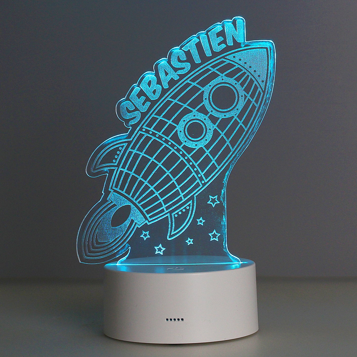 Personalised Rocket LED Colour Changing Wireframe Night Light image 2