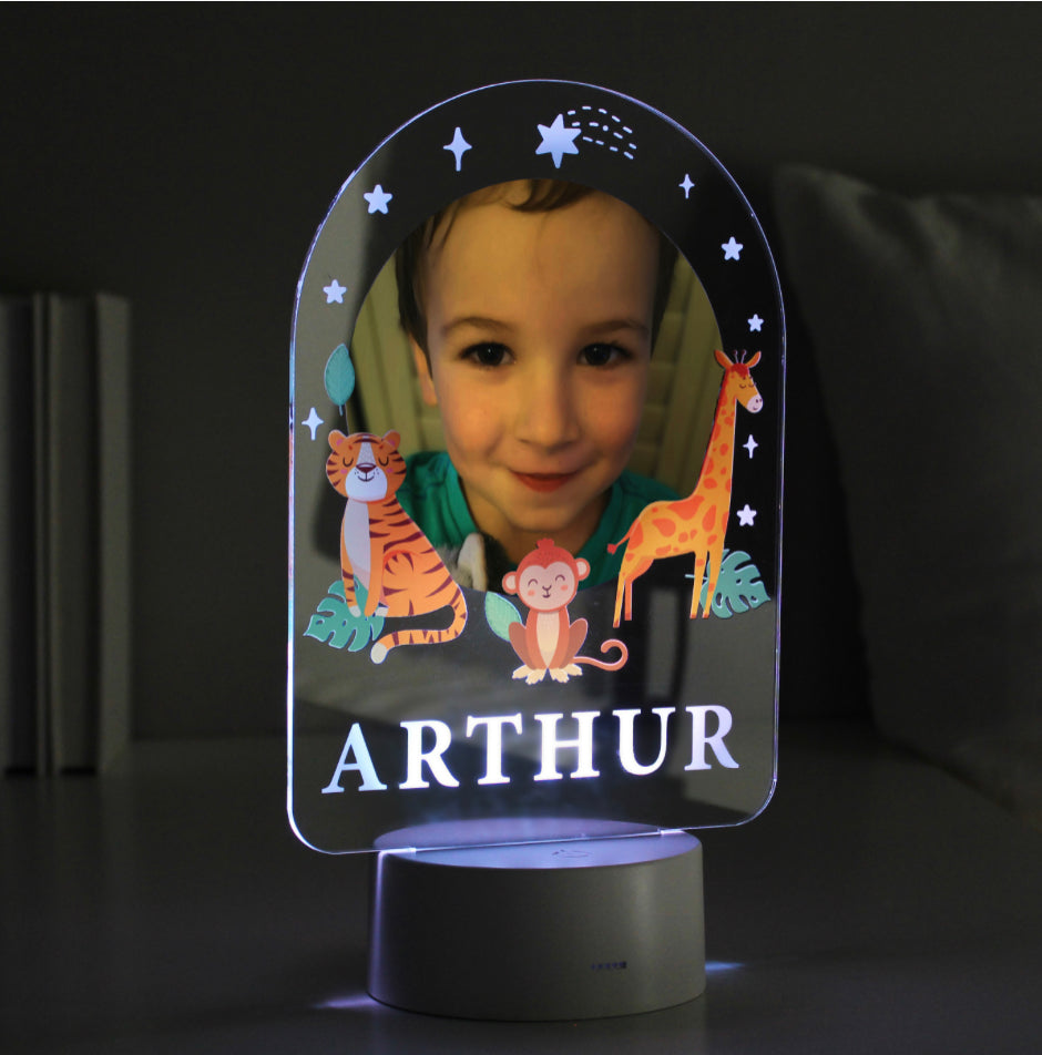 Personalised Animal Photo Upload LED Colour Changing Night Light image 0